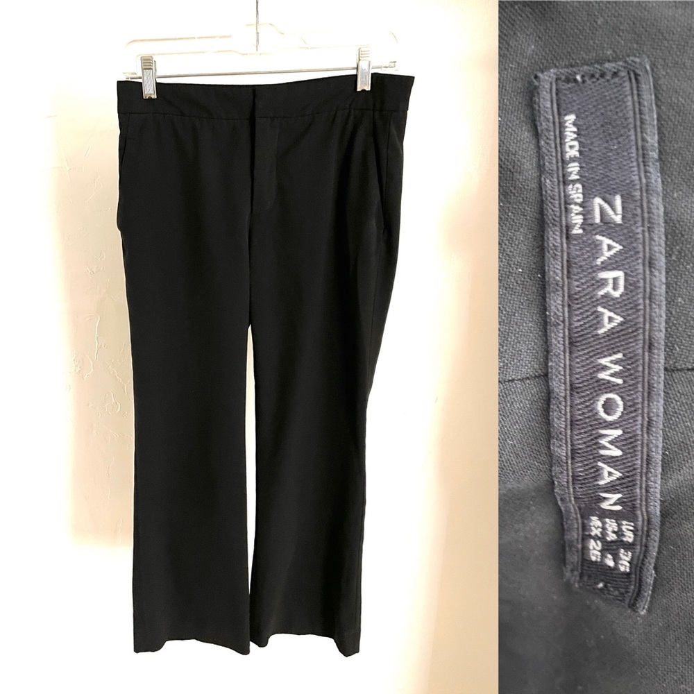 ZARA WOMAN Classic Black Straight Leg Dress Pants TROUSERS Size 4